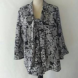 Joanna Black & White Print Adjustable Bow